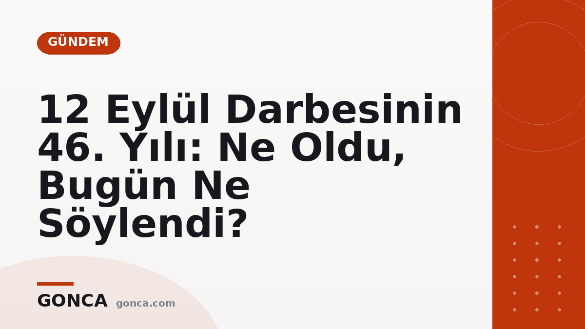12 Eylül Darbesinin 46. Yılı: Ne Oldu, Bugün Ne Söylendi?