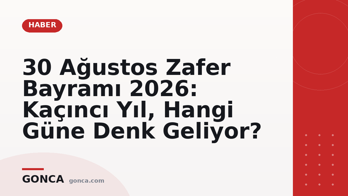 30 Ağustos Zafer Bayramı 2026: Kaçıncı Yıl, Hangi Güne Denk Geliyor?