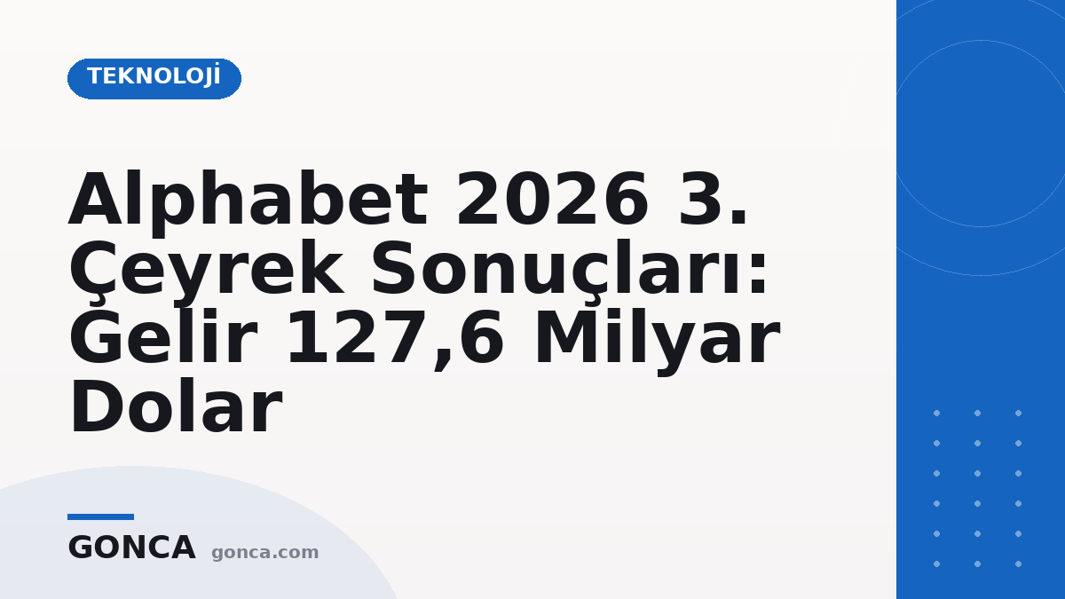 Alphabet 2026 3. Çeyrek Sonuçları: Gelir 127,6 Milyar Dolar