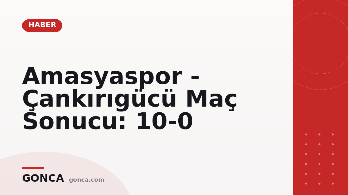 Amasyaspor - Çankırıgücü Maç Sonucu: 10-0