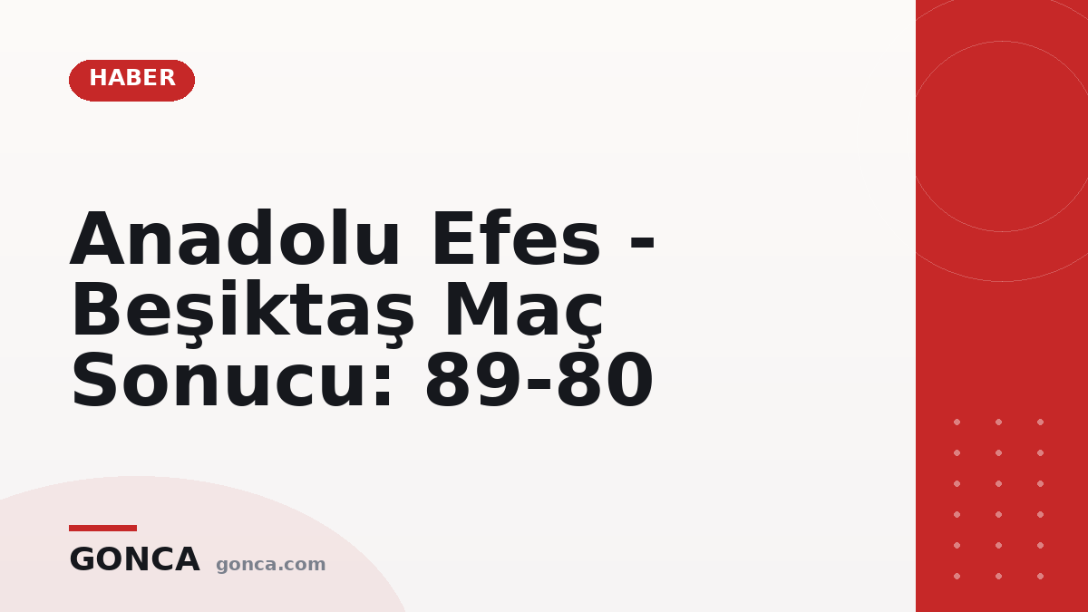 Anadolu Efes - Beşiktaş Maç Sonucu: 89-80