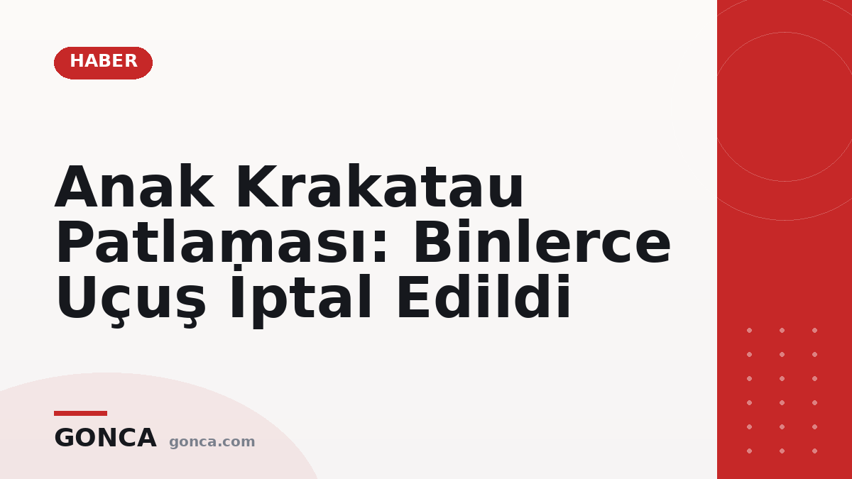 Anak Krakatau Patlaması: Binlerce Uçuş İptal Edildi