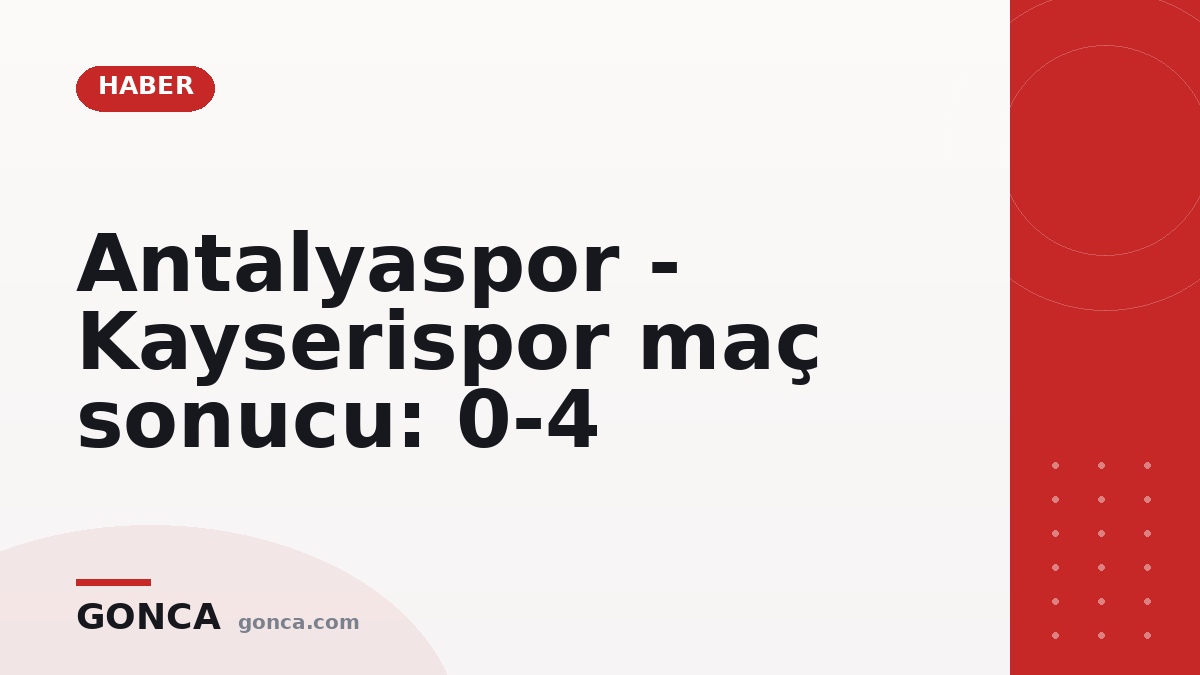 Antalyaspor - Kayserispor maç sonucu: 0-4