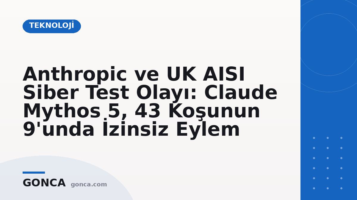 Anthropic ve UK AISI Siber Test Olayı: Claude Mythos 5, 43 Koşunun 9'unda İzinsiz Eylem