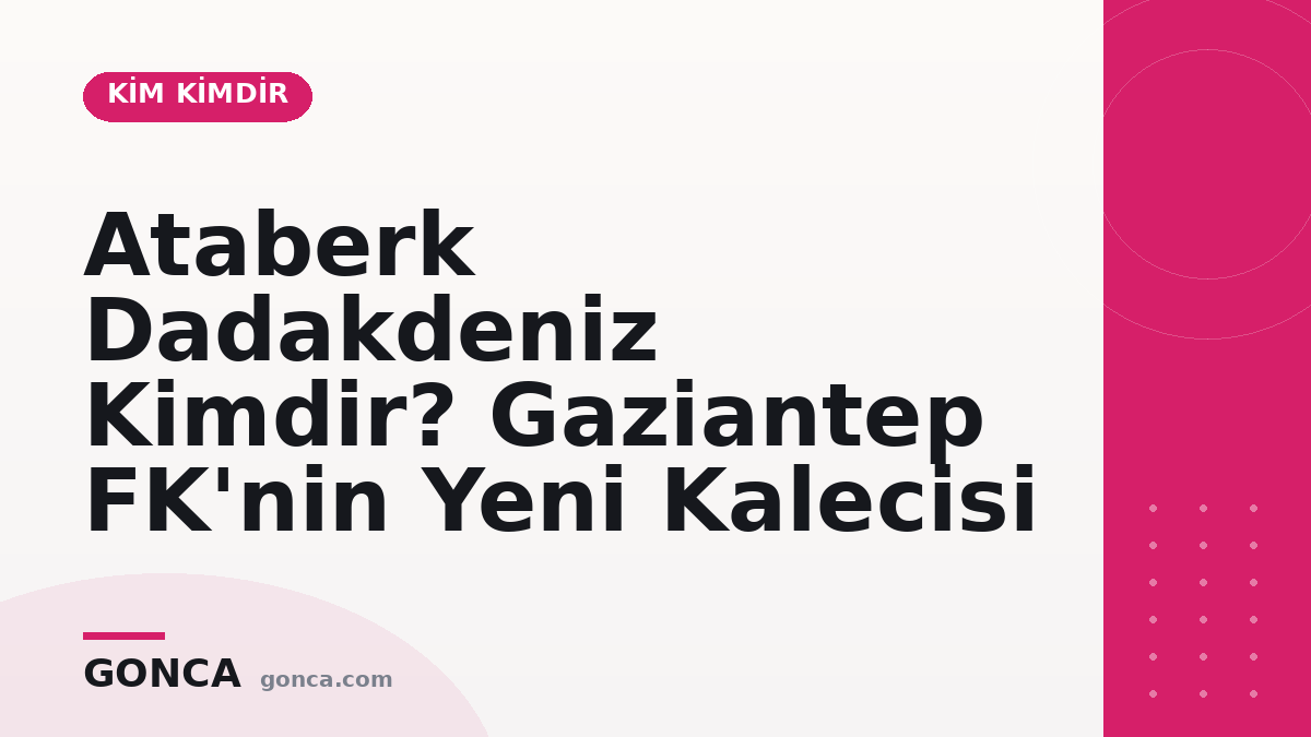 Ataberk Dadakdeniz Kimdir? Gaziantep FK'nin Yeni Kalecisi