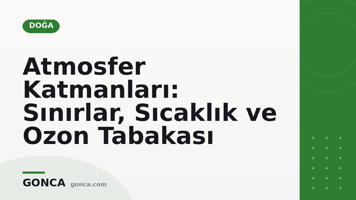 Atmosfer Katmanları: Sınırlar, Sıcaklık ve Ozon Tabakası