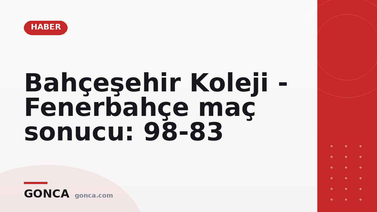 Bahçeşehir Koleji - Fenerbahçe maç sonucu: 98-83