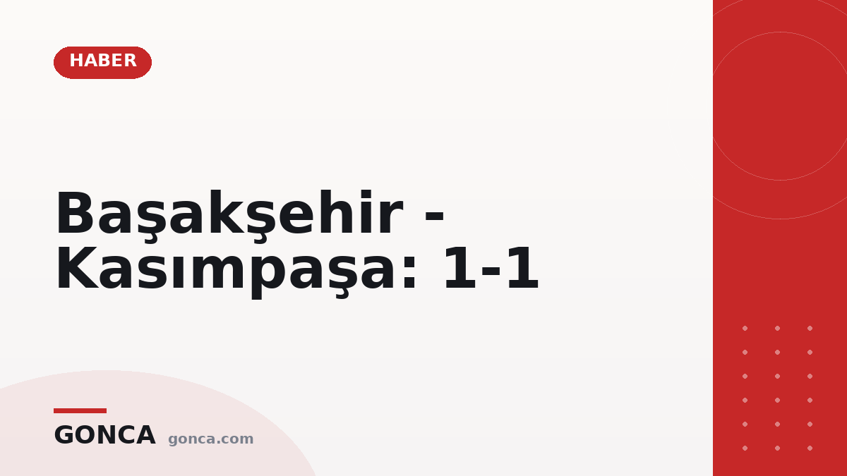Başakşehir - Kasımpaşa: 1-1
