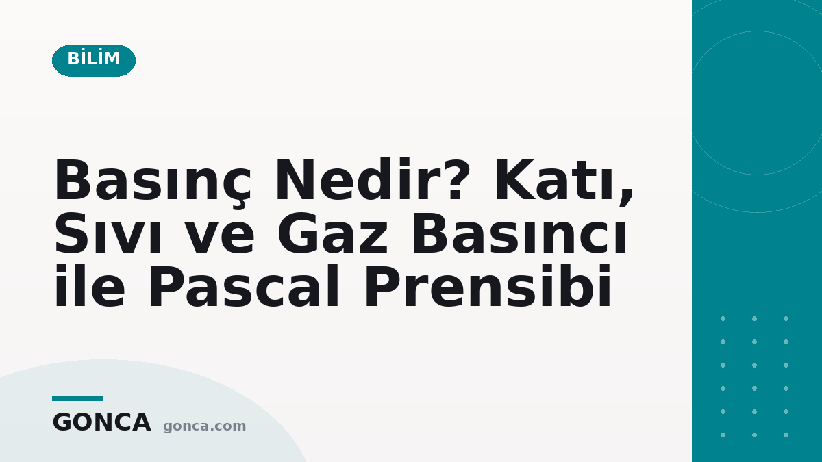 Basınç Nedir? Katı, Sıvı ve Gaz Basıncı ile Pascal Prensibi