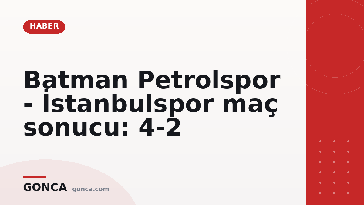 Batman Petrolspor - İstanbulspor maç sonucu: 4-2