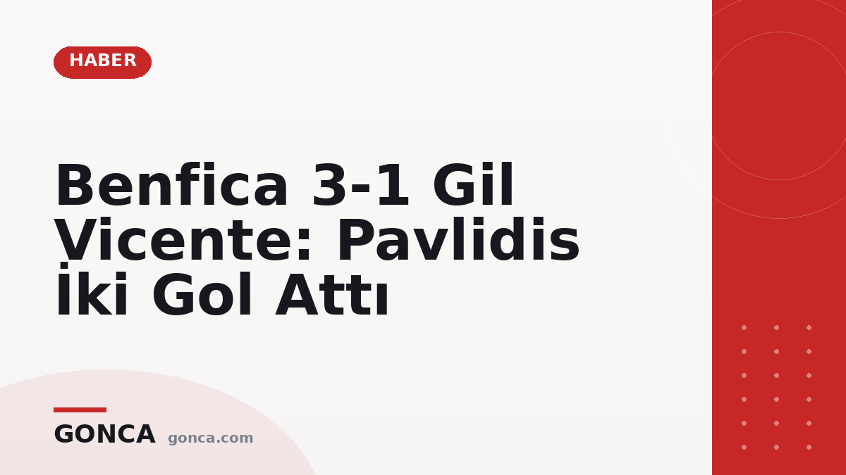Benfica 3-1 Gil Vicente: Pavlidis İki Gol Attı