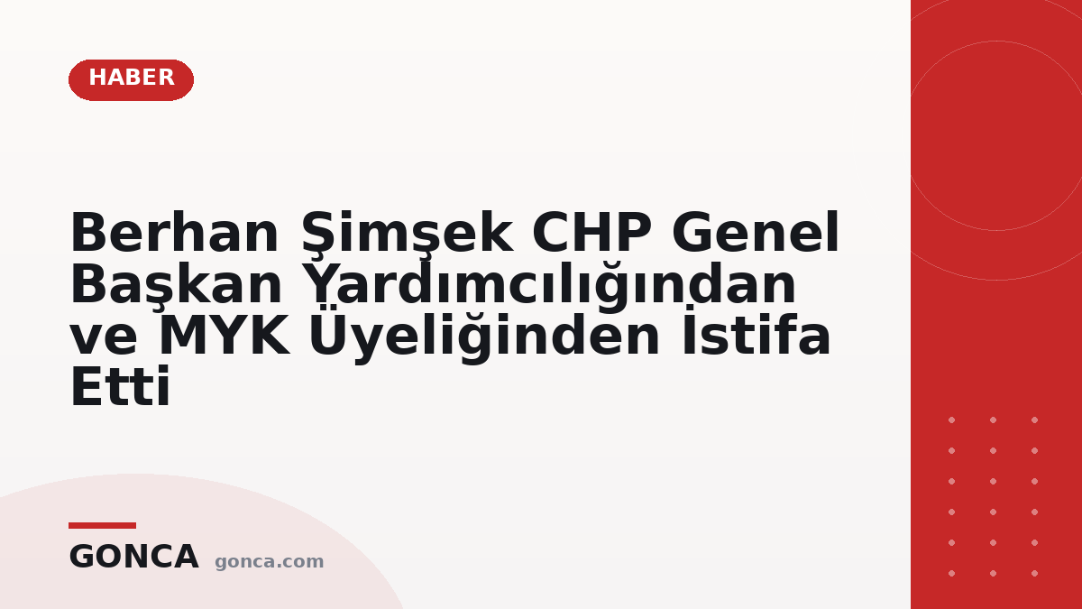 Berhan Şimşek CHP Genel Başkan Yardımcılığından ve MYK Üyeliğinden İstifa Etti