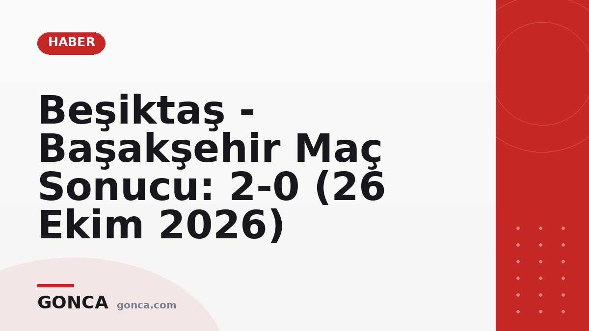 Beşiktaş Başakşehir maç sonucu 2-0 | 26 Ekim 2026