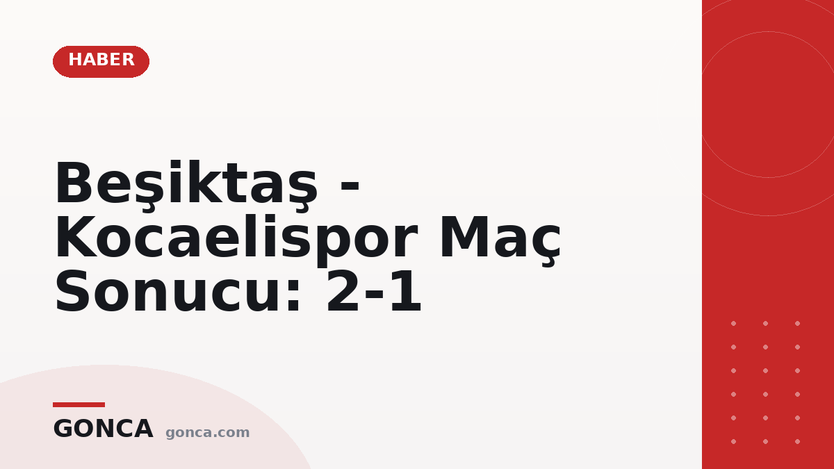 Beşiktaş - Kocaelispor Maç Sonucu: 2-1