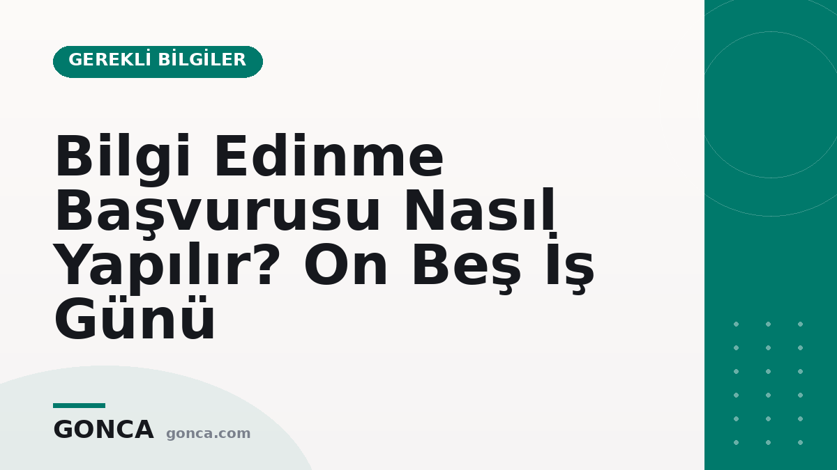 Bilgi edinme başvurusu nasıl yapılır | on beş iş günü