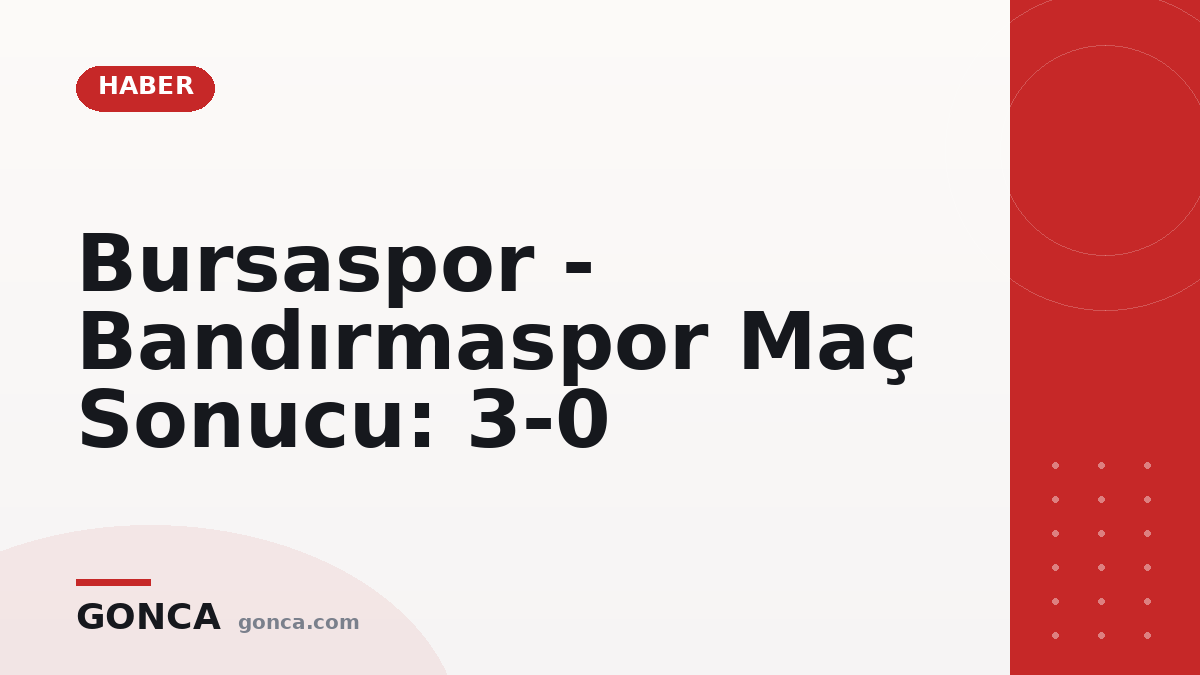 Bursaspor - Bandırmaspor Maç Sonucu: 3-0