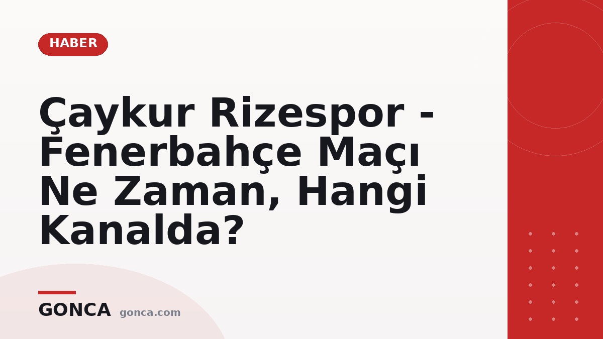 Çaykur Rizespor - Fenerbahçe Maçı Ne Zaman, Hangi Kanalda?