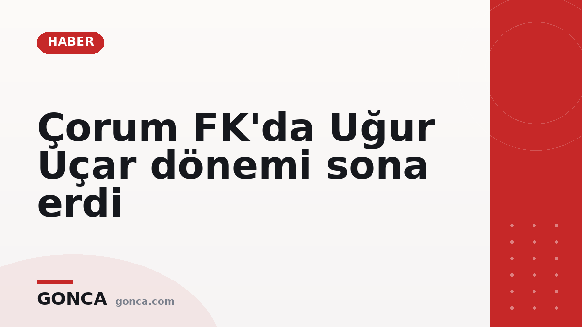 Çorum FK'da Uğur Uçar dönemi sona erdi