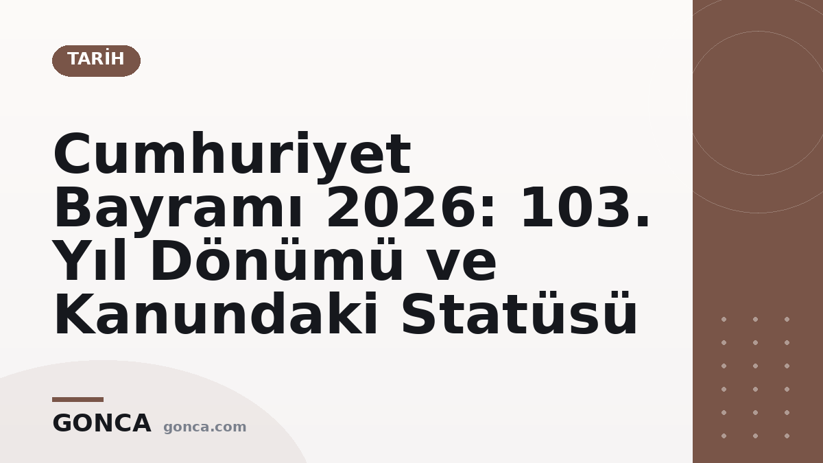Cumhuriyet Bayramı 2026: 103. Yıl Dönümü ve Kanundaki Statüsü