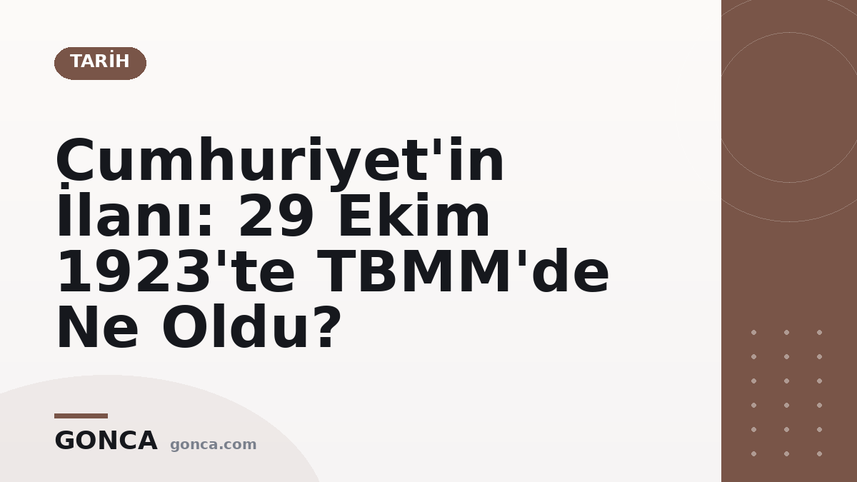 Cumhuriyet'in İlanı: 29 Ekim 1923'te TBMM'de Ne Oldu?