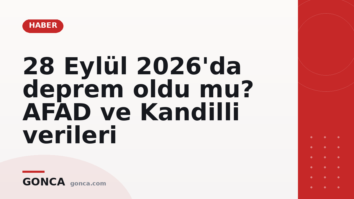 28 Eylül 2026'da deprem oldu mu? AFAD ve Kandilli verileri