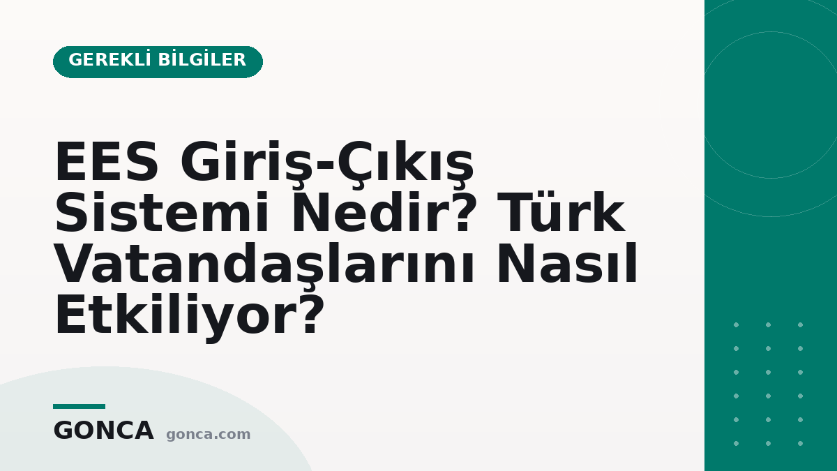 EES Giriş-Çıkış Sistemi Nedir? Türk Vatandaşlarını Nasıl Etkiliyor?
