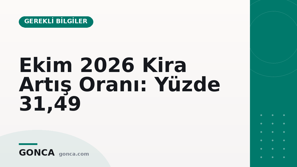 Ekim 2026 Kira Artış Oranı: Yüzde 31,49