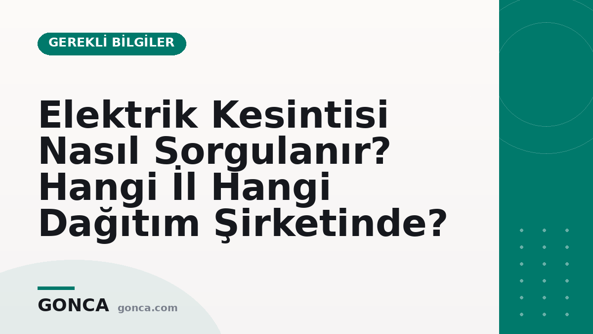 Elektrik Kesintisi Nasıl Sorgulanır? Hangi İl Hangi Dağıtım Şirketinde?