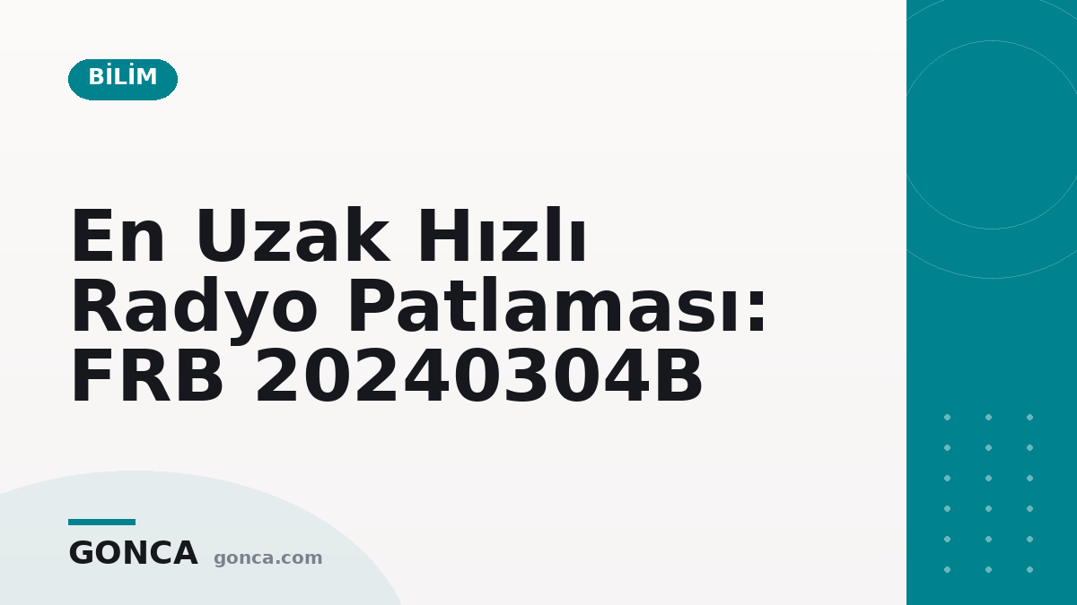 En Uzak Hızlı Radyo Patlaması: FRB 20240304B