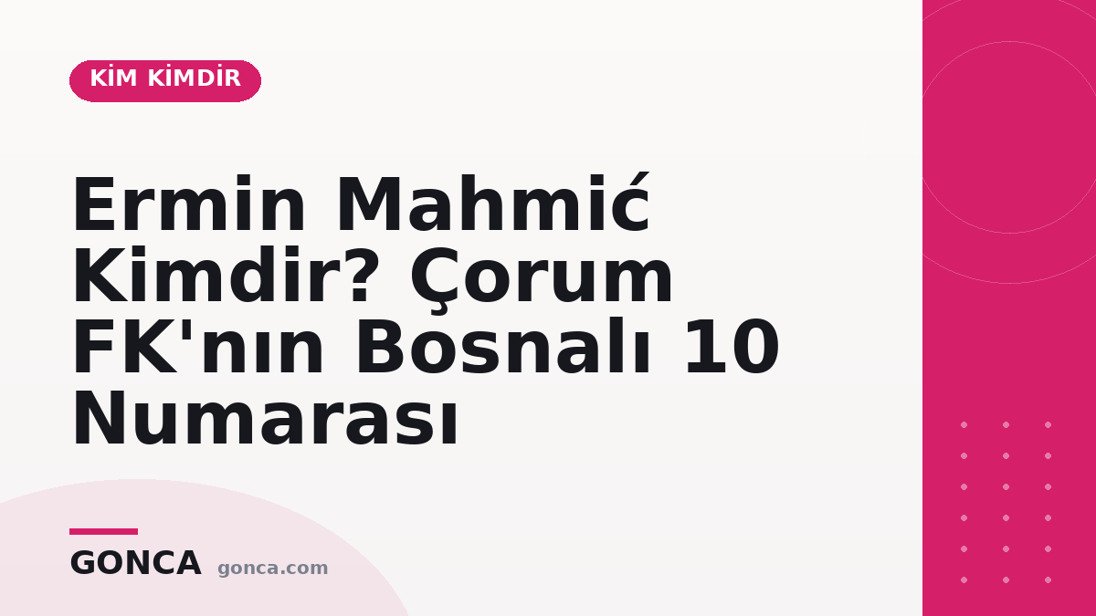 Ermin Mahmić Kimdir? Çorum FK'nın Bosnalı 10 Numarası