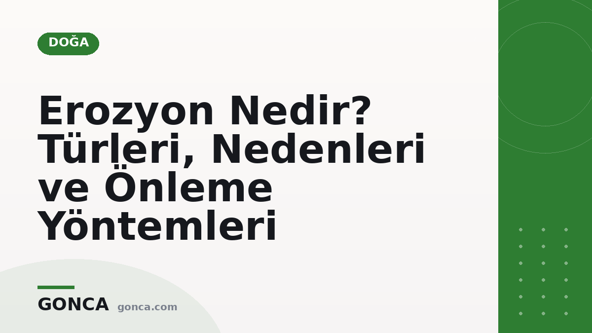 Erozyon Nedir? Türleri, Nedenleri ve Önleme Yöntemleri
