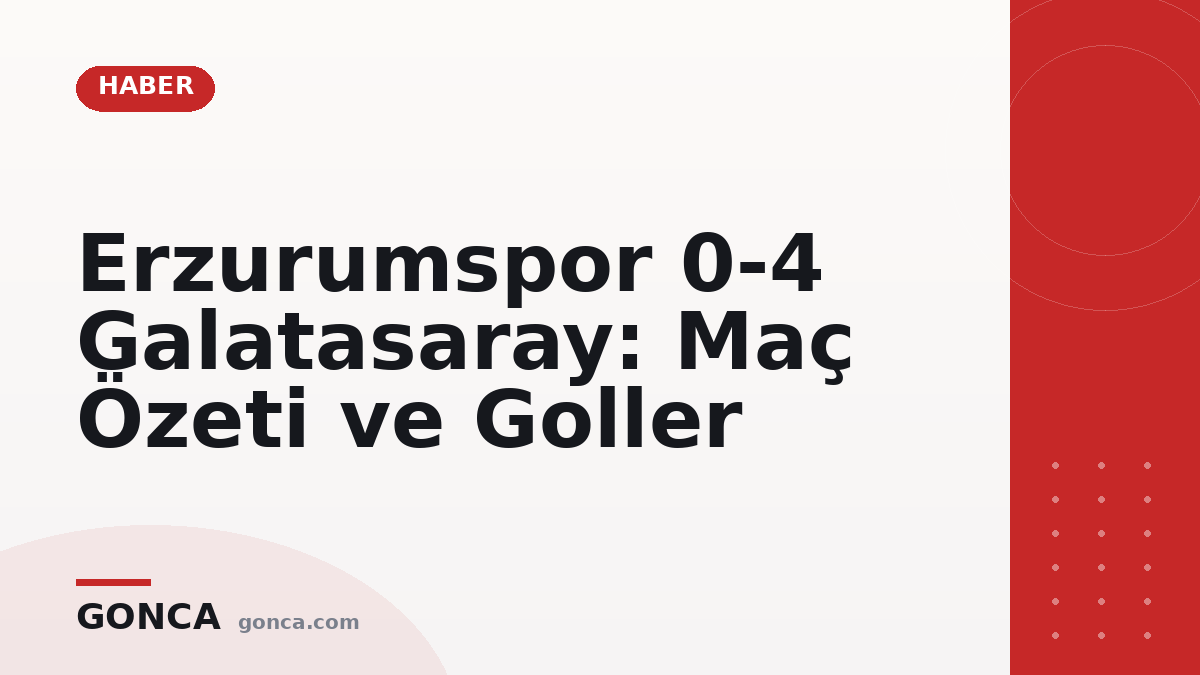 Erzurumspor 0-4 Galatasaray: Maç Özeti ve Goller