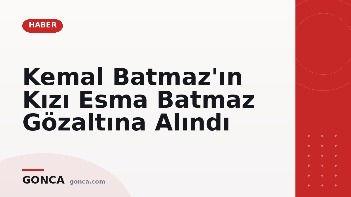 Kemal Batmaz'ın Kızı Esma Batmaz Gözaltına Alındı