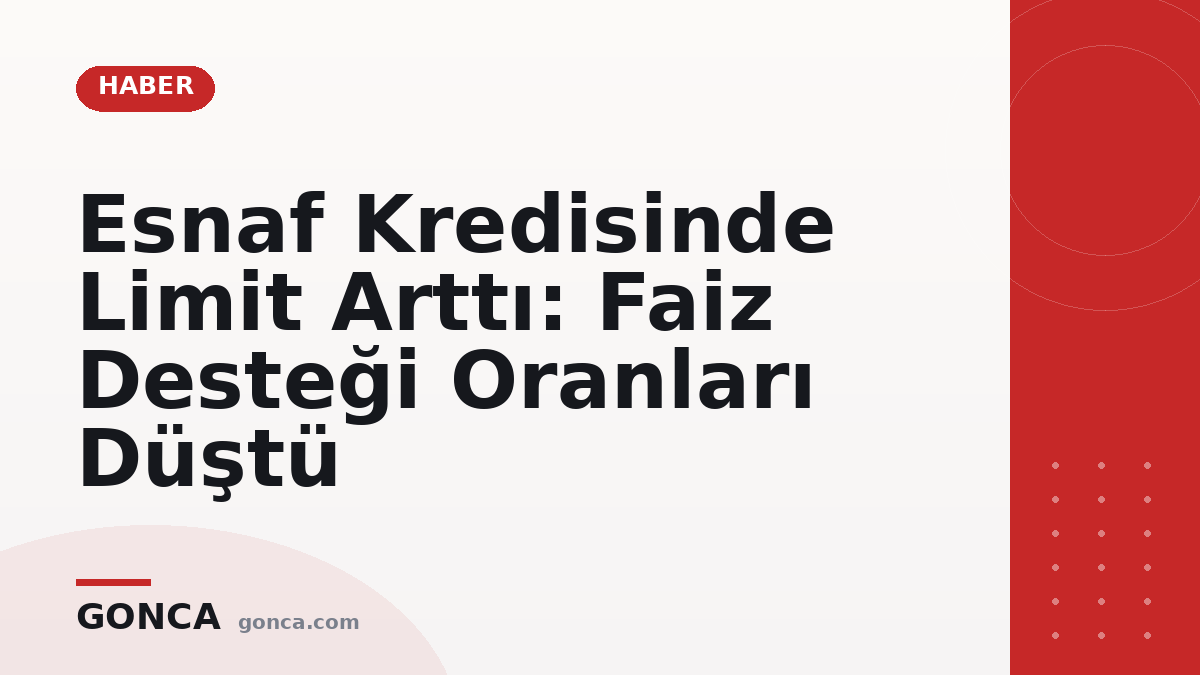 Esnaf Kredisinde Limit Arttı: Faiz Desteği Oranları Düştü