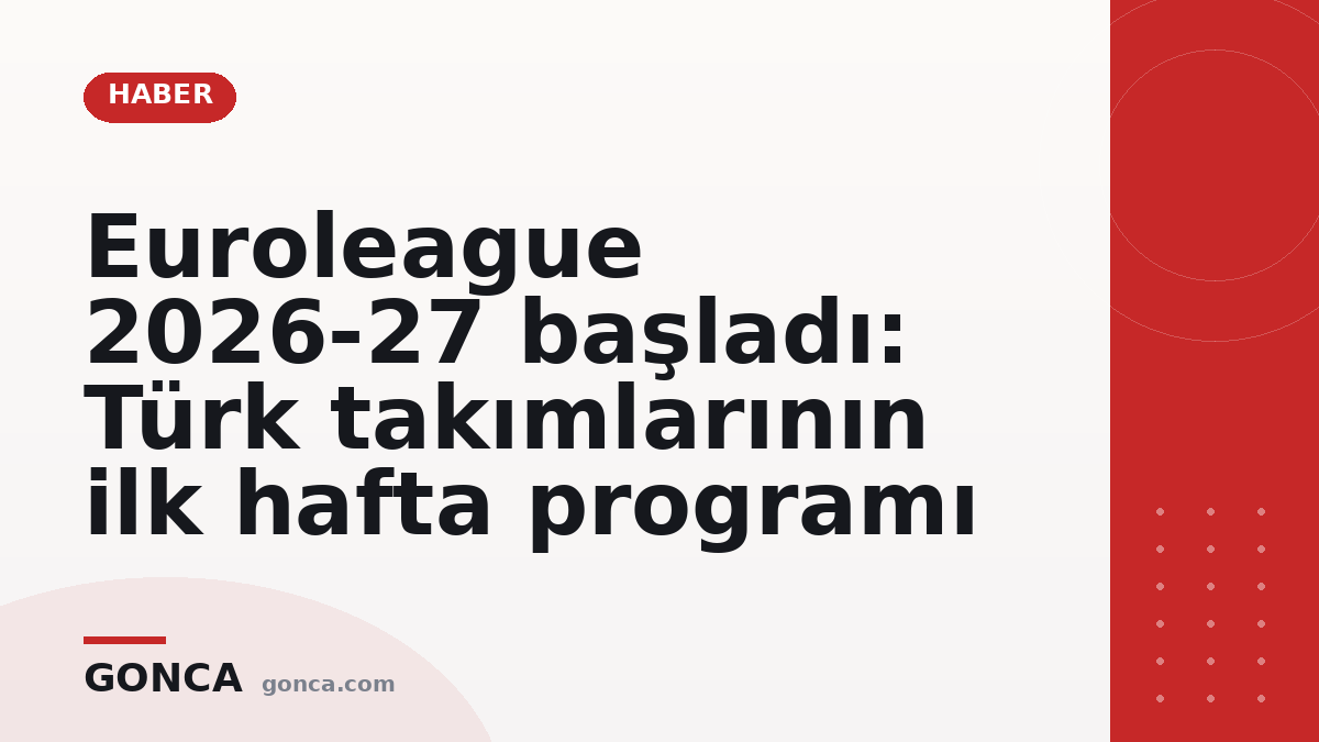 Euroleague 2026-27 başladı: Türk takımlarının ilk hafta programı
