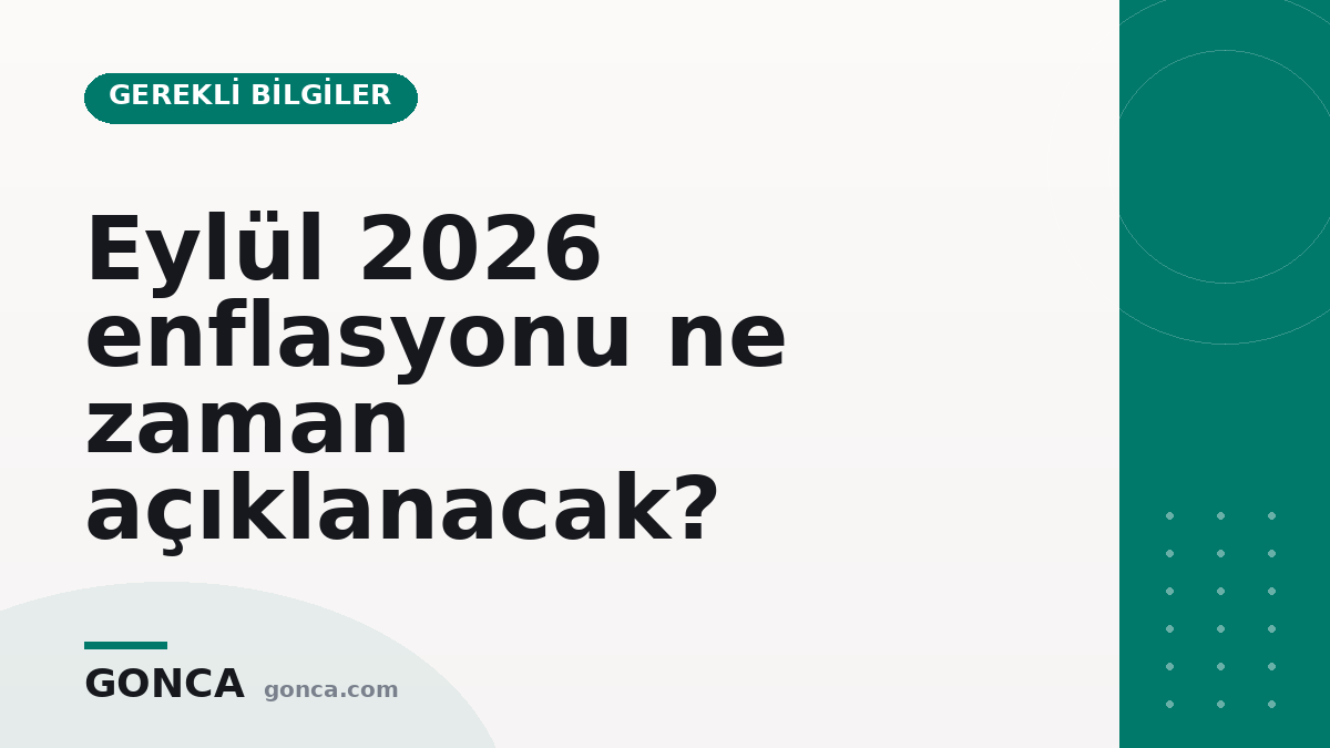 Eylül 2026 enflasyonu ne zaman açıklanacak?