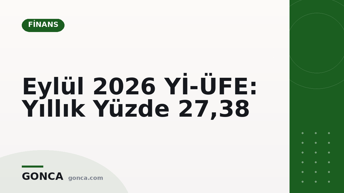 Eylül 2026 Yİ-ÜFE: Yıllık Yüzde 27,38