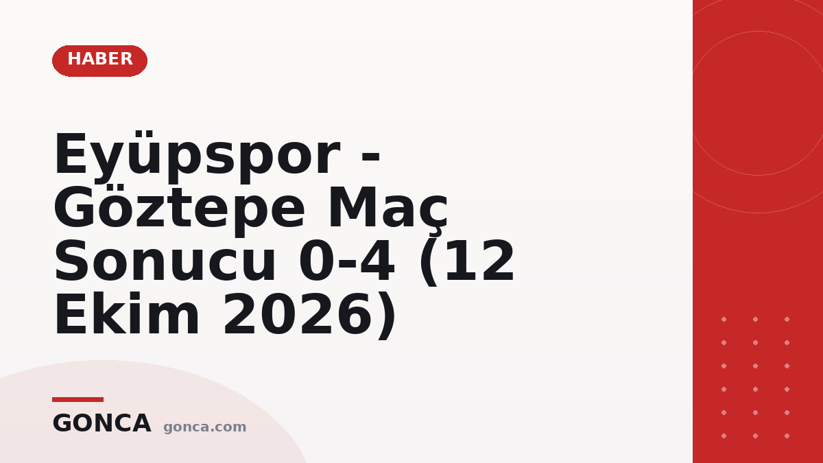 Eyüpspor - Göztepe Maç Sonucu 0-4 (12 Ekim 2026)