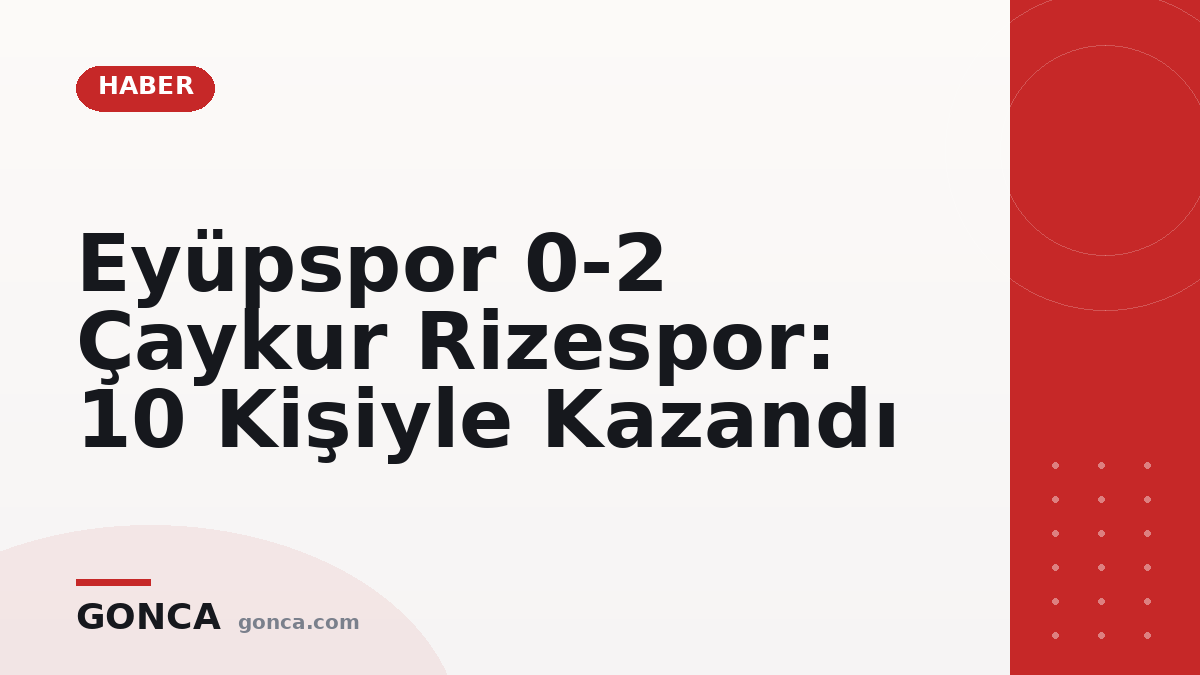 Eyüpspor 0-2 Çaykur Rizespor: 10 Kişiyle Kazandı