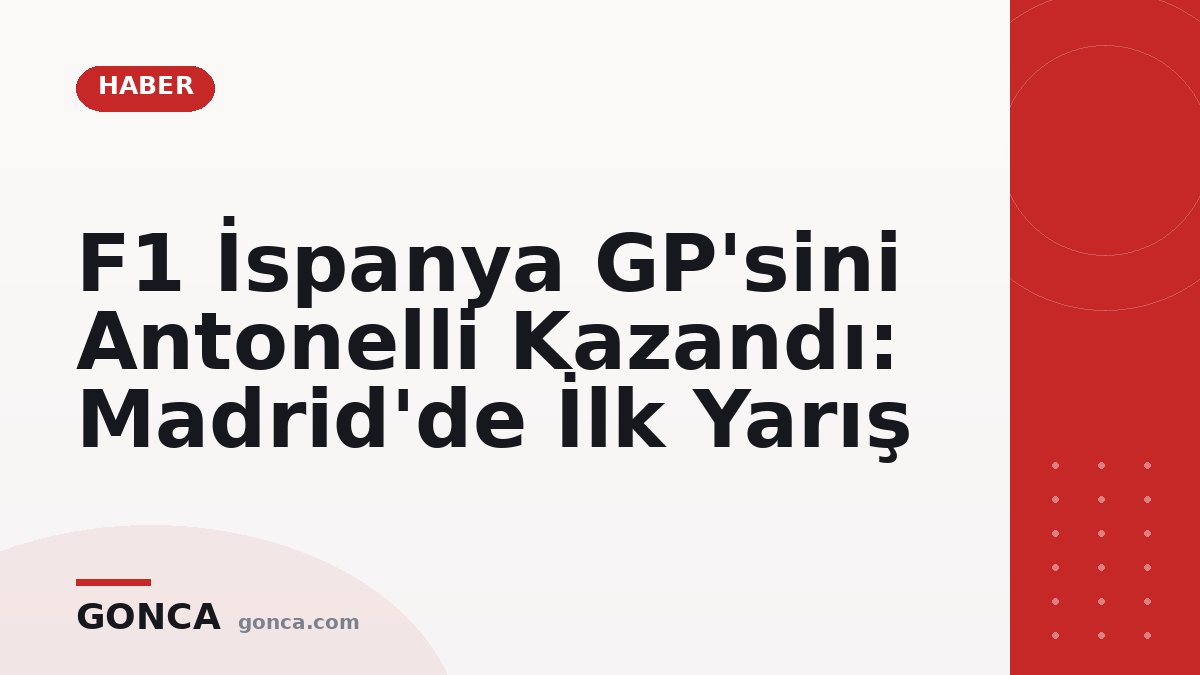 F1 İspanya GP'sini Antonelli Kazandı: Madrid'de İlk Yarış