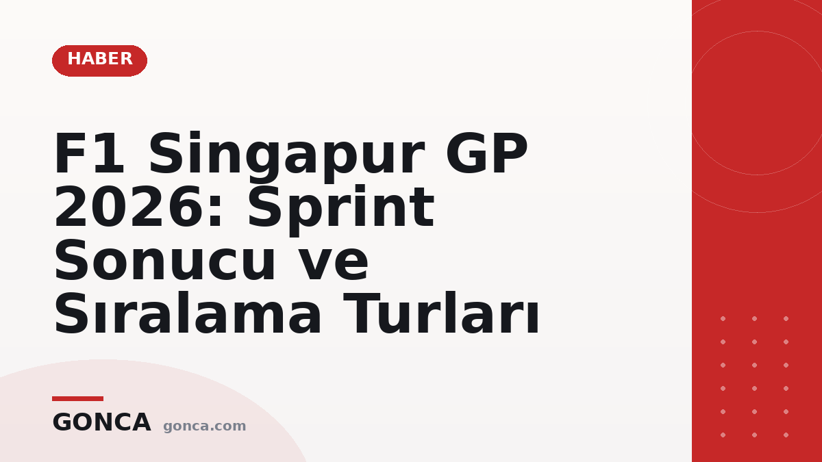 F1 Singapur GP 2026: Sprint Sonucu ve Sıralama Turları