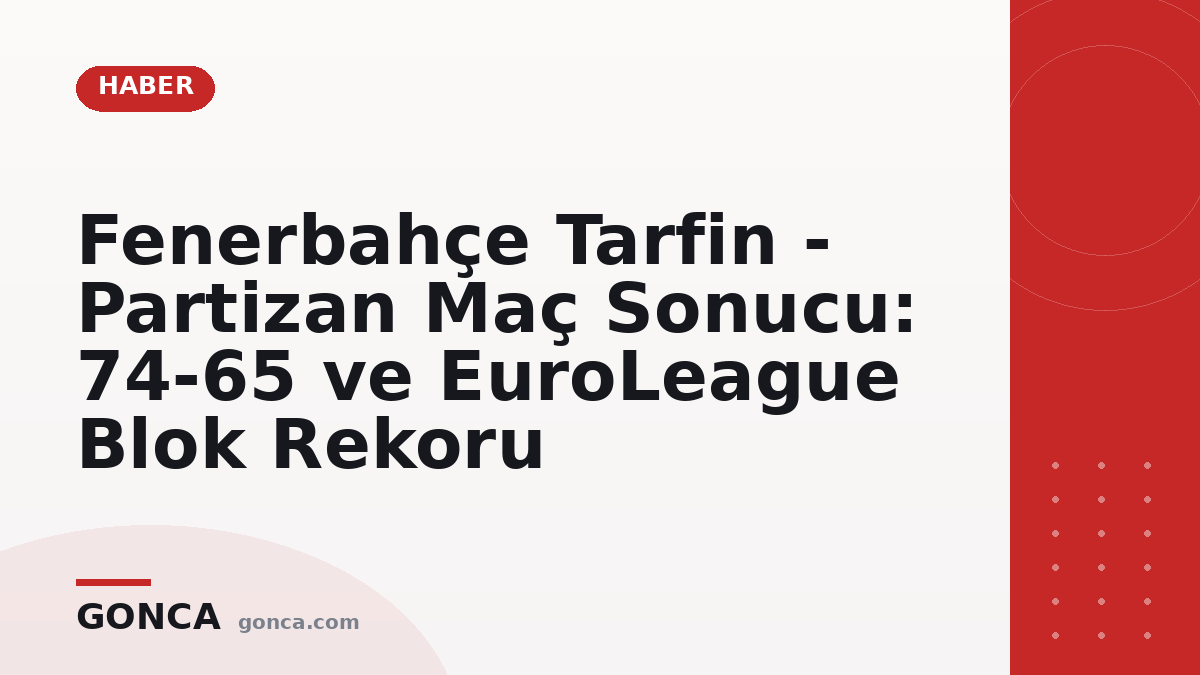 Fenerbahçe Tarfin - Partizan Maç Sonucu: 74-65 ve EuroLeague Blok Rekoru