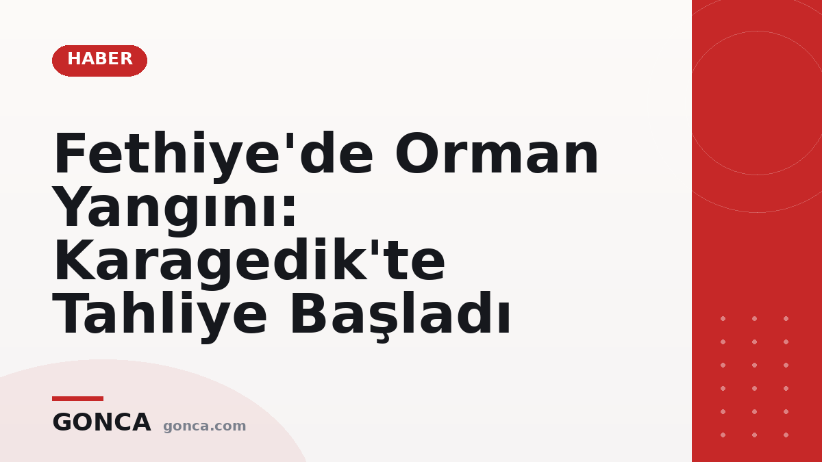 Fethiye'de Orman Yangını: Karagedik'te Tahliye Başladı