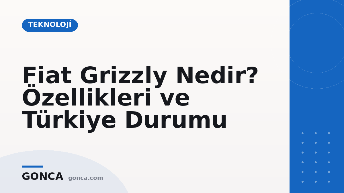 Fiat Grizzly Nedir? Özellikleri ve Türkiye Durumu