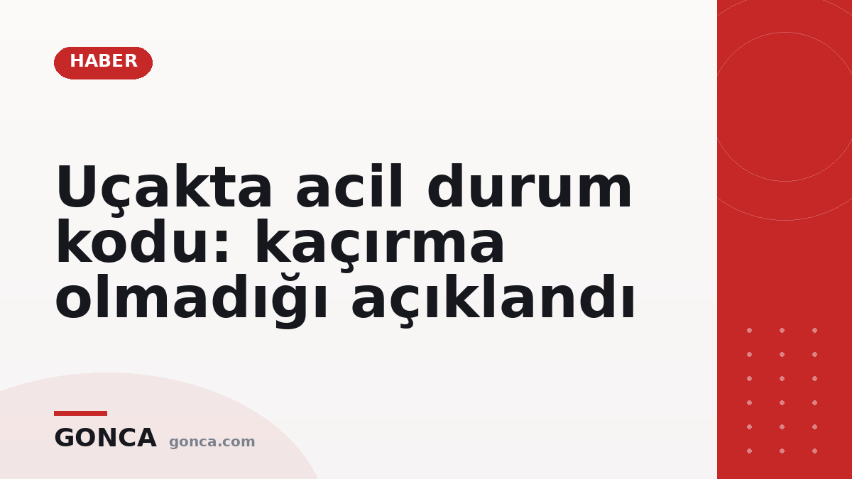 Uçakta acil durum kodu: kaçırma olmadığı açıklandı