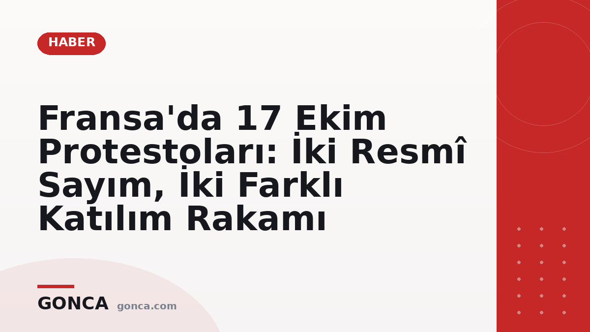 Fransa'da 17 Ekim Protestoları: İki Resmî Sayım, İki Farklı Katılım Rakamı
