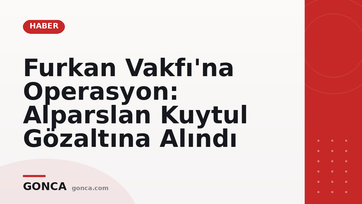 Furkan Vakfı'na Operasyon: Alparslan Kuytul Gözaltına Alındı