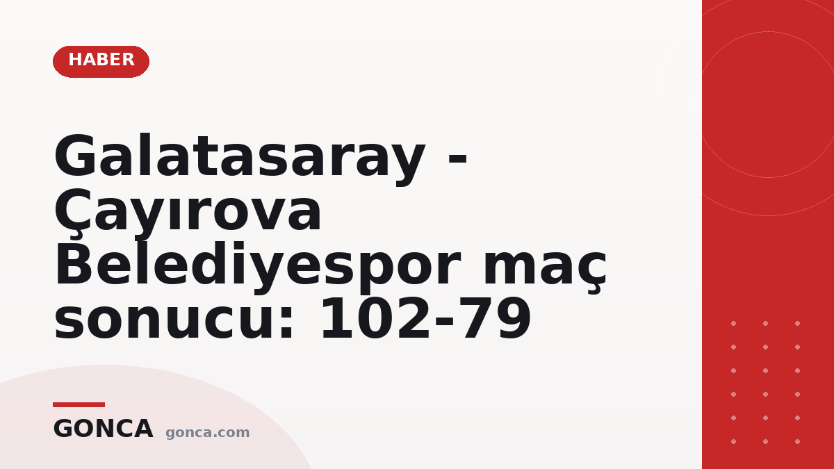 Galatasaray - Çayırova Belediyespor maç sonucu: 102-79