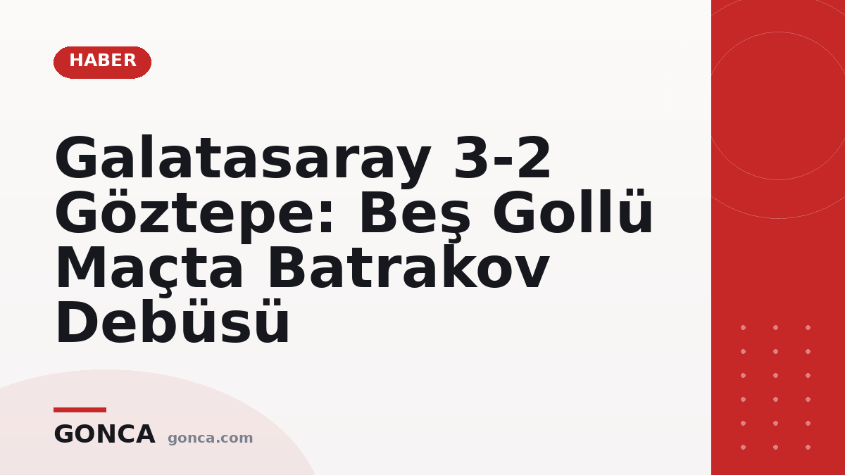 Galatasaray 3-2 Göztepe: Beş Gollü Maçta Batrakov Debüsü