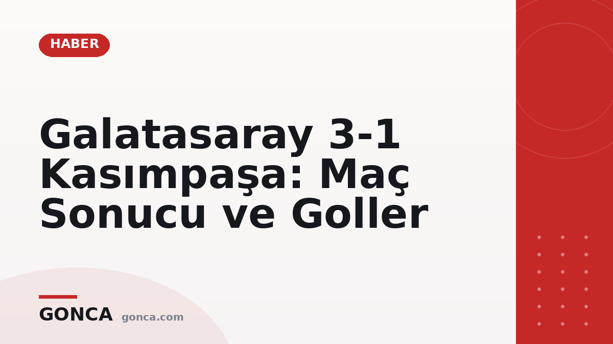 Galatasaray 3-1 Kasımpaşa: Maç Sonucu ve Goller